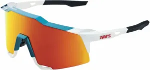 100% Speedcraft Gloss Metallic Bora Matte White/HiPER Red Multilayer Mirror Lens Gafas de ciclismo