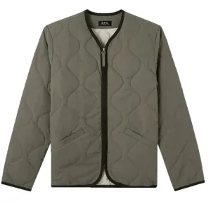 A.p.c Mens Fred Quilted Jacket Khaki M Green