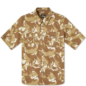 A.P.C Men's Short Sleeved Joey Shirt Camouflage L