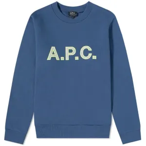 A.P.C Men's Logo Sweater Blue S
