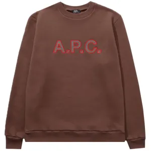 A.P.C Men's Logo Sweater Brown XL