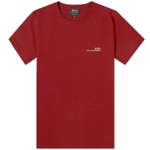 A.P.C Men's Item Logo T-shirt Red M