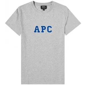 A.P.C Men's Melange Gael Logo T-shirt Grey L