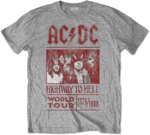 AC/DC Camiseta de manga corta Highway to Hell World Tour 1979/1981 Unisex Grey M