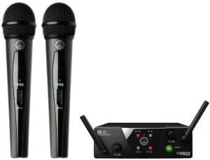 AKG WMS40 Mini Dual Vocal US25A: 537.500MHz + US25C: 539.300MHz Conjunto de micrófono de mano inalámbrico