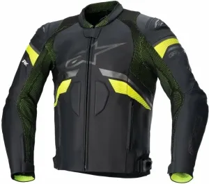 Alpinestars GP Plus R V3 Rideknit Leather Jacket Black/Yellow Fluo 48 Chaqueta de cuero
