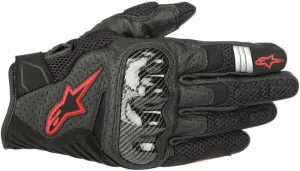 Alpinestars SMX-1 Air V2 Gloves Black/Red Fluorescent 2XL Guantes de moto