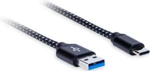 AQ Premium PC67018 1,8 m Blanco-Negro Cable USB Hi-Fi