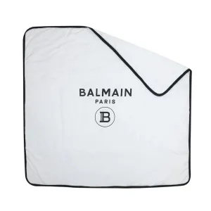 Balmain Unisex Logo Blanket White ONE Size
