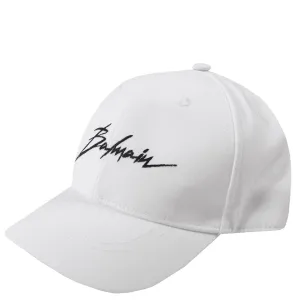 Buy Balmain Boys Sketched Logo Cap - White | Maison Threads 56 cm #705971