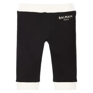 Balmain Baby Boys Logo Cotton Joggers Black 12M