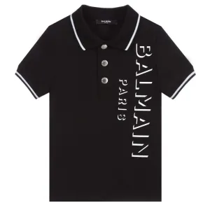 Balmain Paris Boys Polo Black - BLACK 4Y