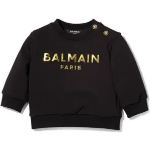 Balmain Baby Girls Metallic Logo Sweater Black 12M #707531