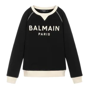 Balmain Boys Logo Sweatshirt Black - 4Y BLACK #354195