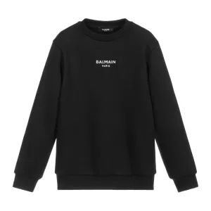 Balmain Boys Logo Sweatshirt Black - 4Y Black #354213
