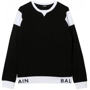 Balmain Boys Panelled Sweatshirt Black & White 12Y