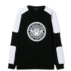 Balmain Boys Patch Emblem Logo Sweater Black - 10Y BLACK