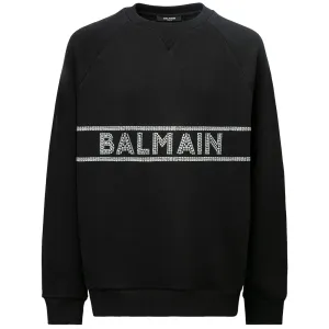 Balmain Girls Diamante Logo Sweatshirt Black 10Y #707734