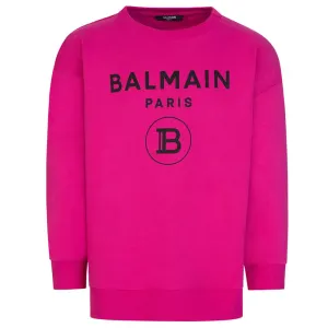 Balmain Girls Logo Sweater Pink 12Y