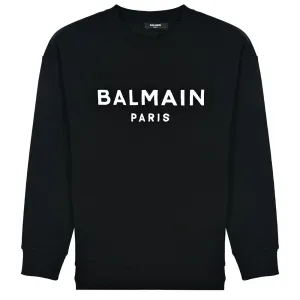 Balmain Unisex Classic Logo Sweater Black 10Y