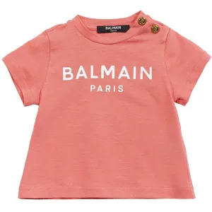 Balmain Baby Girls Classic Logo T-shirt Pink 12M