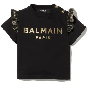Balmain Baby Girls Logo T-shirt Black - 24M BLACK