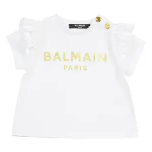 Balmain Baby Girls Logo T-shirt White 12M