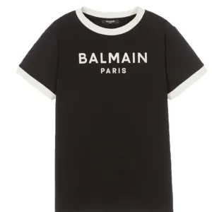 Balmain Boys Logo Cotton T-Shirt Black - 14Y BLACK #353980