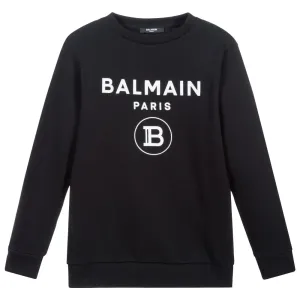 Balmain Boys Logo Sweatshirt Black 10Y #705552