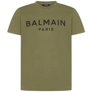 Balmain Boys Paris Logo T-shirt Khaki 4Y