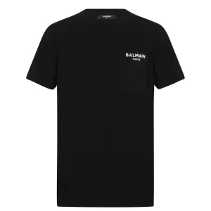 Balmain Boys Pocket Logo T-shirt Black 14Y