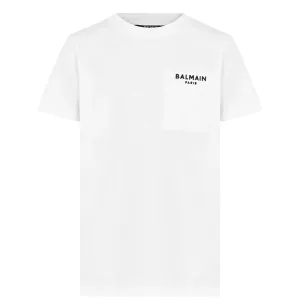 Balmain Boys Pocket Logo T-shirt White 10Y
