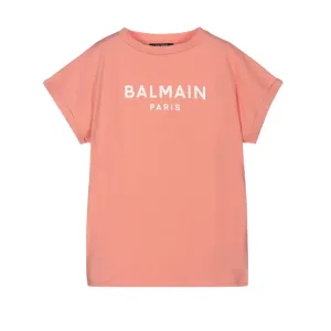 Balmain Girls Classic Logo T-shirt Pink 4Y