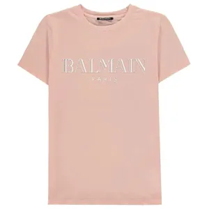 Balmain Girls Logo T-shirt Pink 14Y