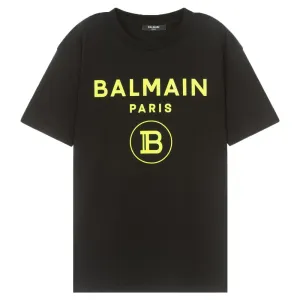 Balmain Kids Unisex Logo T-shirt Black 14Y
