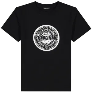 Balmain Paris Boys Medallion T-shirt Black 12Y #706355