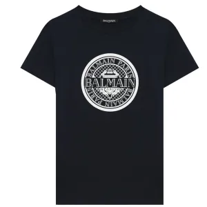 Balmain Paris Boys Medallion T-shirt Navy 6Y