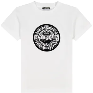 Balmain Paris Boys Medallion T-shirt White 10Y #705450