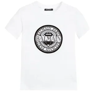 Balmain Paris Boys Medallion T-shirt White 10Y #742506