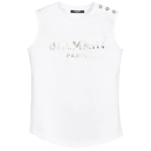 Balmain Girls Logo Vest White 10Y #706182