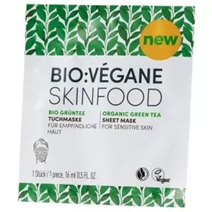 BIO:VÉGANE Sheet Mask Skinfood Green Tea 2 16 ml