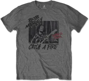 Bob Marley Camiseta de manga corta Catch A Fire World Tour Grey L