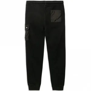C.P Company Boys Panelled Logo Embroidery Sweatpants Black 6Y Grey #705699