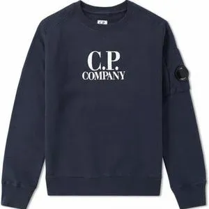 C.P Company Boys Logo Print Goggles Sweatshirt Navy 8Y