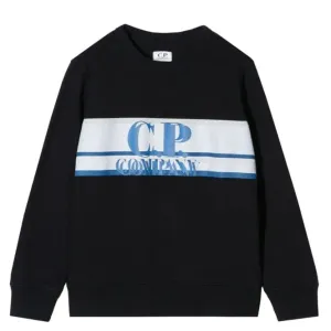 C.P. Company Boys Textured Logo Sweatshirt Black 10Y