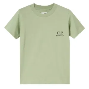 C.P Company Boys Cotton Logo T-shirt Green 10Y