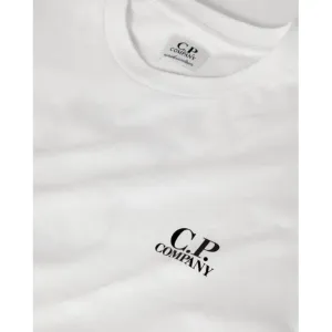 C.P Company Boys Cotton Logo T-shirt White 2Y