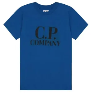 C.P Company Boys Google Graphic Logo T-shirt Blue 2Y
