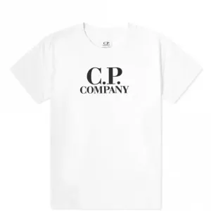 C.P Company Boys Google Graphic Logo T-shirt White 2Y