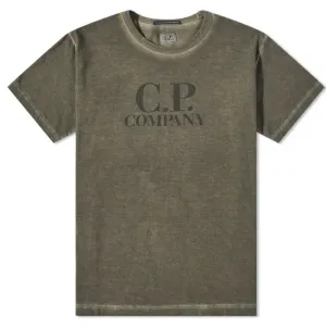 C.P Company Boys Jersey Logo T-shirt Green 14Y